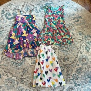 Bundle of girls size 6 to 7 dresses. Gap, tea collection, primary.